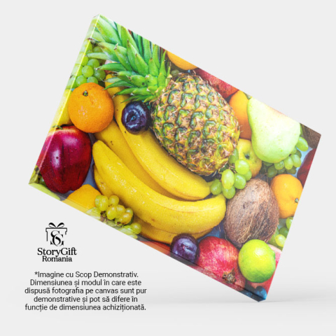 Tablou Canvas Compozitie de Fructe Proaspete, fruit, food, grape, banana, apple 503 40x25CM [3]