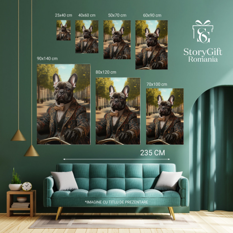  Tablou Canvas Personalizat Conducător De Motor În Sacou Cu Detalii Aurii Și MotocicletăMarime 140x90CM [5]