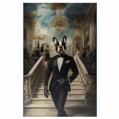 Personalizate cu Animalul Tau -  Tablou Canvas Personalizat Costum Regal În Sala PalatuluiMarime 140x90CM