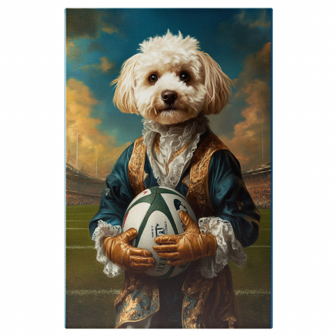 Sport -  Tablou Canvas Personalizat Conte Regal Pe Teren De Fotbal Cu Minge ColoratăMarime 40x25CM