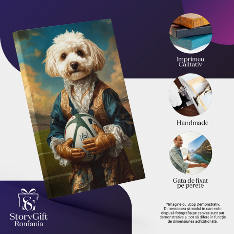  Tablou Canvas Personalizat Conte Regal Pe Teren De Fotbal Cu Minge ColoratăMarime 40x25CM [3]