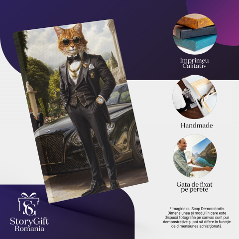  Tablou Canvas Personalizat Conte Regal În Costum NegruMarime 40x25CM [3]