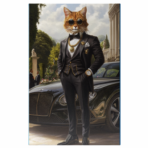 Vehicule -  Tablou Canvas Personalizat Conte Regal În Costum NegruMarime 40x25CM