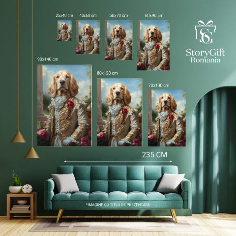  Tablou Canvas Personalizat Conte Regal În Curtea Palatului Cu Jachetă AurieMarime 140x90CM [5]