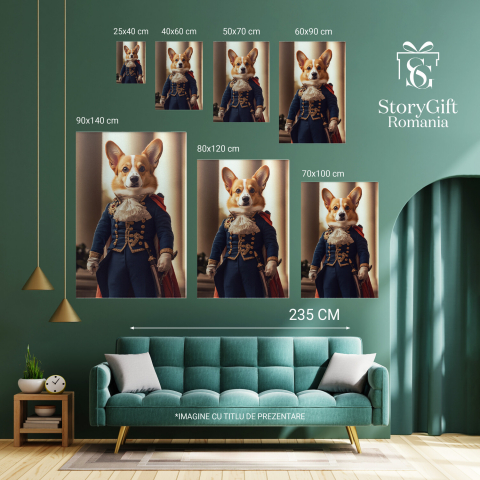  Tablou Canvas Personalizat Conte Regal În Ținută Albastră Cu Detalii AuriiMarime 40x25CM [5]