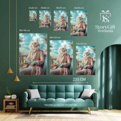  Tablou Canvas Personalizat Conte Regal În Ținută Elegantă Roz Cu Vedere În RomaMarime 40x25CM [5]