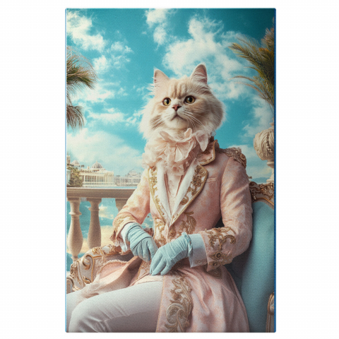 Oraș -  Tablou Canvas Personalizat Conte Regal În Ținută Elegantă Roz Cu Vedere În RomaMarime 40x25CM