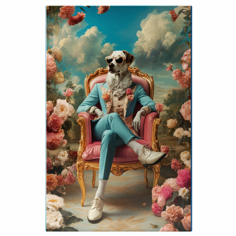 Flori - Tablou Canvas Personalizat - Animal Conte Regal în Costum Albastru
Marime 40x25CM