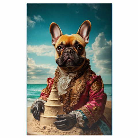 Natură - Tablou Canvas Personalizat Conte Regal pe Plajă Construind Castele de NisipMarime 40x25CM