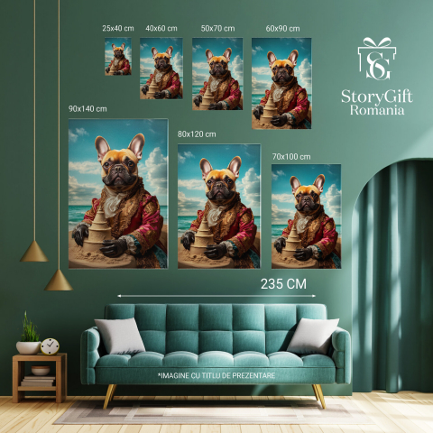 Tablou Canvas Personalizat Conte Regal pe Plajă Construind Castele de NisipMarime 40x25CM [5]