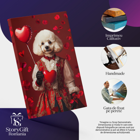  Tablou Canvas Personalizat Contesa Regală Cu Balon În Formă De InimăMarime 40x25CM [3]