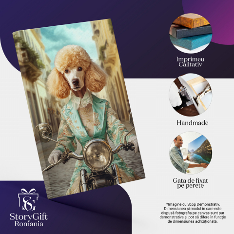  Tablou Canvas Personalizat Contesă Pe Motor Vintage În EuropaMarime 40x25CM [3]