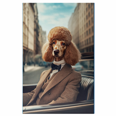 Vehicule -  Tablou Canvas Personalizat Contesă Regală În Mașină VintageMarime 40x25CM