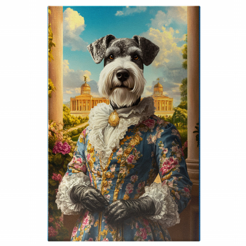 Regal -  Tablou Canvas Personalizat Contesa Regală Cu Rochie Albastră Și Medalion De AurMarime 40x25CM