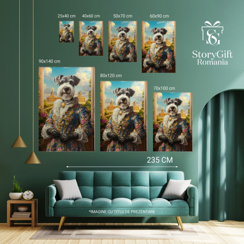  Tablou Canvas Personalizat Contesa Regală Cu Rochie Albastră Și Medalion De AurMarime 40x25CM [5]