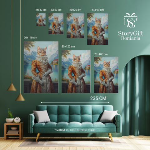 Tablou Canvas Personalizat Contesă Regală Lângă LacMarime 40x25CM [5]