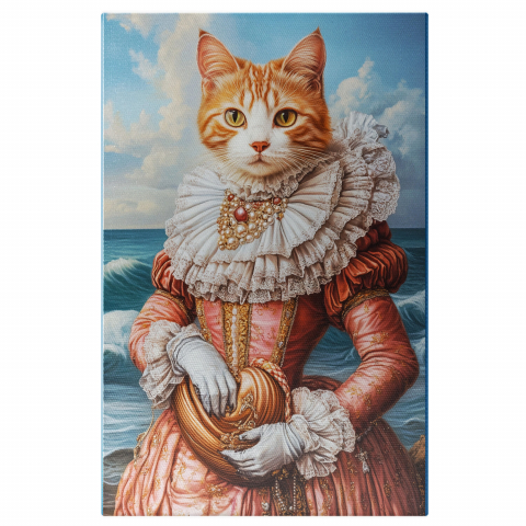 Natură - Tablou Canvas Personalizat Contesă Regală pe Mare AlbastrăMarime 40x25CM