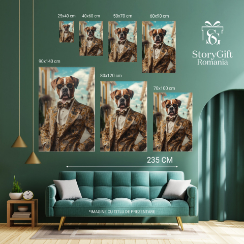  Tablou Canvas Personalizat Costum Regal Abstract Cu Papion Și Vestă ColoratăMarime 140x90CM [5]