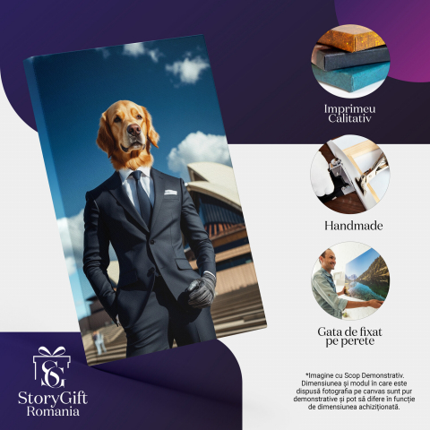 Tablou Canvas Personalizat - Animal în Costum Bleu-Marine Eleganț
Marime 40x25CM [3]