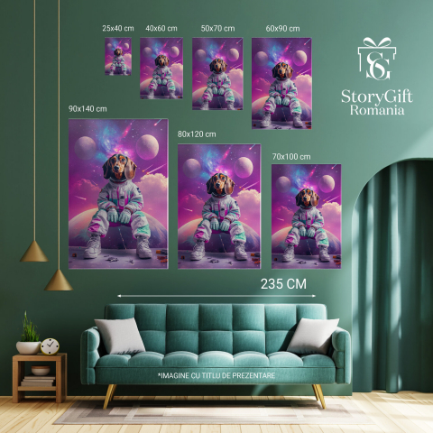 Tablou Canvas Personalizat - Animal în Costum de Astronaut în Calea Lactee
Marime 40x25CM [5]