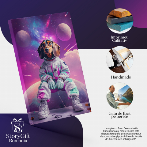 Tablou Canvas Personalizat - Animal în Costum de Astronaut în Calea Lactee
Marime 40x25CM [3]