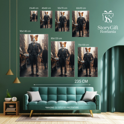  Tablou Canvas Personalizat Costum Elegant Cu Cravată PortocalieMarime 40x25CM [5]