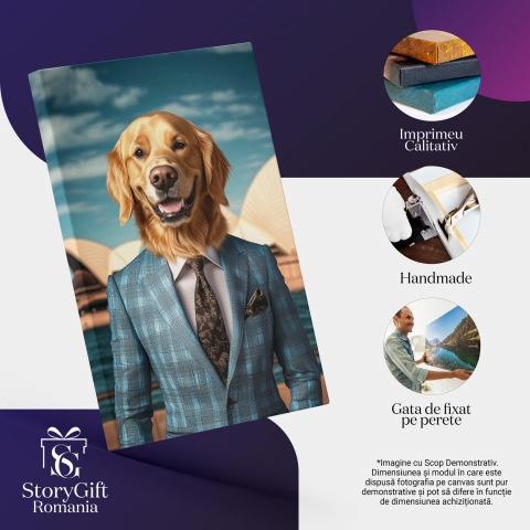 Tablou Canvas Personalizat - Animal în Costum Elegant în Carouri
Marime 90x60CM [3]