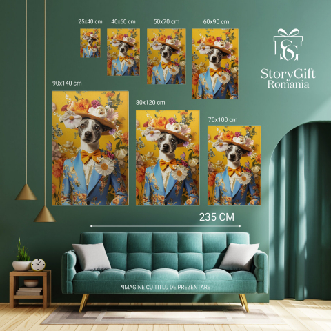 Tablou Canvas Personalizat - Animal în Costum Modern cu Papion Portocaliu
Marime 40x25CM [5]