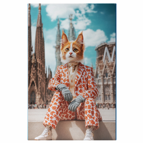 Atracții Turistice - Tablou Canvas Personalizat - Animal în Costum Modern cu Design Portocaliu
Marime 40x25CM