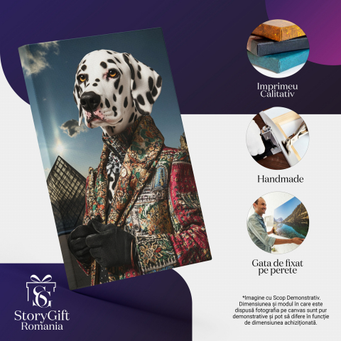 Tablou Canvas Personalizat - Animal în Costum Vintage în Muzeu
Marime 140x90CM [3]