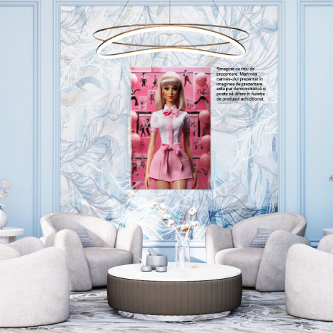 Tablou Canvas: Costumația Vie a Păpușii Fără Cusur Vestimentație Armonioasă în Fundal Asortat Pictura Digitala 40x25CM [1]