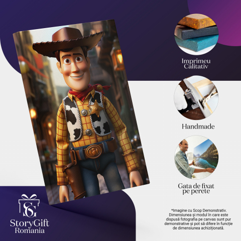 Cowboy-ul Woody din Toy Story - Pictură Digitală, Marime 40x25CM [1]