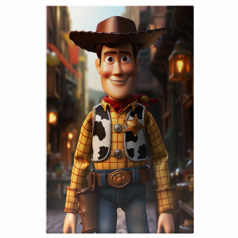 Personaje Desene Animate - Cowboy-ul Woody din Toy Story - Pictură Digitală, Marime 40x25CM