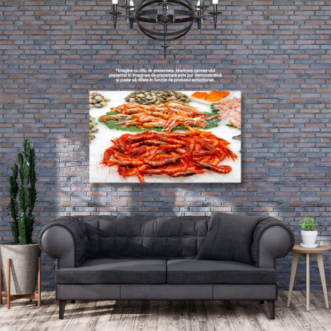 Tablou Canvas Creveti Proaspeti de Vanzare, fresh, prawns, vanzare, marcat 2076 40x25CM [2]