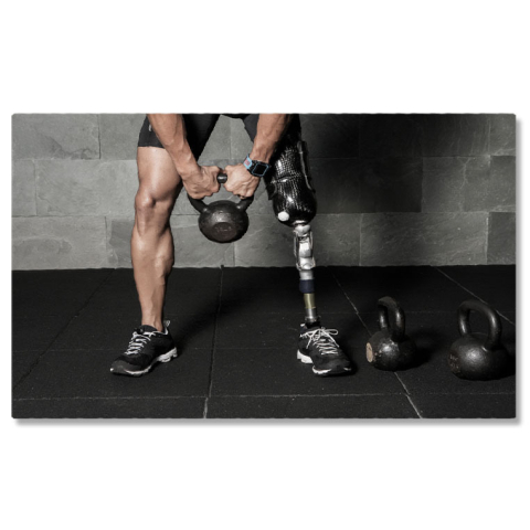 Sport - Tablou Canvas cu Antrenament cu Kettlebell - Determinare si Supravietuire 40x25CM