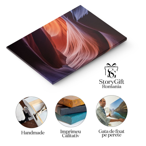 Tablou canvas cu apus de soare, canion, roci, natura, multicolor 40x25CM [1]