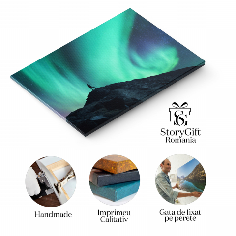 Aurora Boreală - Fascinația Nopții și Lumina Cosmică în Arctica, Marime 40x25CM [1]