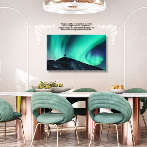 Tablou Canvas cu Aurora Boreala - Fascinatia Noptii si Lumina Cosmica in Arctica 40x25CM [2]