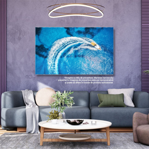 Tablou canvas cu barca, ocean, lumina soarelui, vara, multicolor 40x25CM [2]