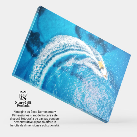 Tablou canvas cu barca, ocean, lumina soarelui, vara, multicolor 40x25CM [3]