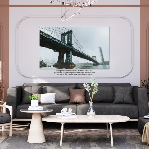 Brooklyn Bridge în Ploaie - Silueta în Umezeală, Marime 40x25CM [2]