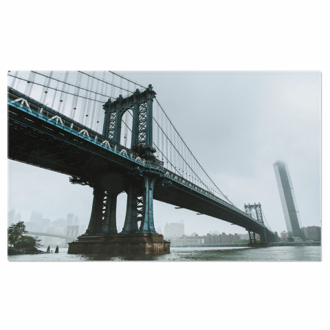 Atracții Turistice - Brooklyn Bridge în Ploaie - Silueta în Umezeală, Marime 40x25CM