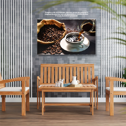 Tablou Canvas cu Cafea Turnata, Aroma de Espresso intr-o Zi de Dimineata - cafea, espresso, aroma, dimineata 40x25CM [2]