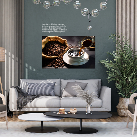 Tablou Canvas cu Cafea Turnata, Aroma de Espresso intr-o Zi de Dimineata - cafea, espresso, aroma, dimineata 40x25CM [2]