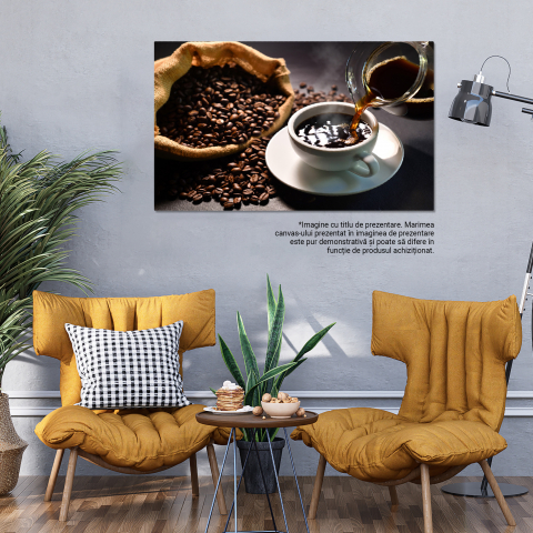 Tablou Canvas cu Cafea Turnata, Aroma de Espresso intr-o Zi de Dimineata - cafea, espresso, aroma, dimineata 40x25CM [4]