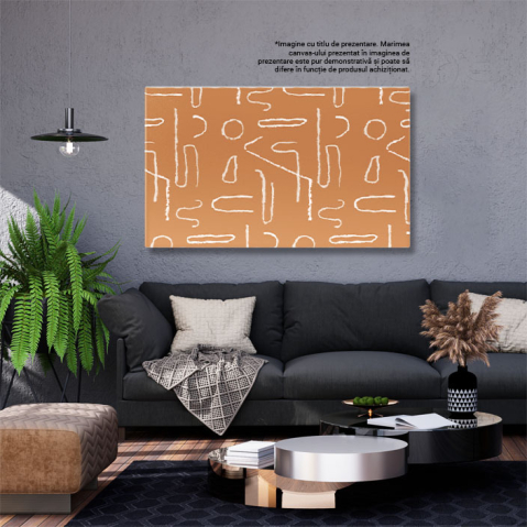 Tablou canvas cu cerc, simboluri, dungi, semicerc, forme abstracte, multicolor 40x25CM [2]