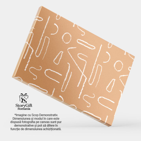 Tablou canvas cu cerc, simboluri, dungi, semicerc, forme abstracte, multicolor 40x25CM [3]