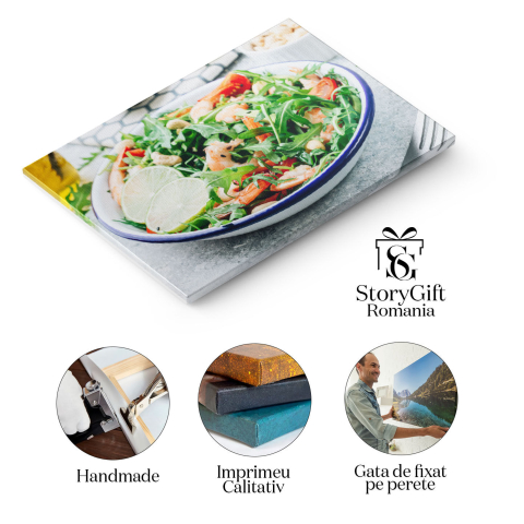 Tablou Canvas Cu Diete Delicioase: Salata de Crevete si Avocado 40x25CM [1]