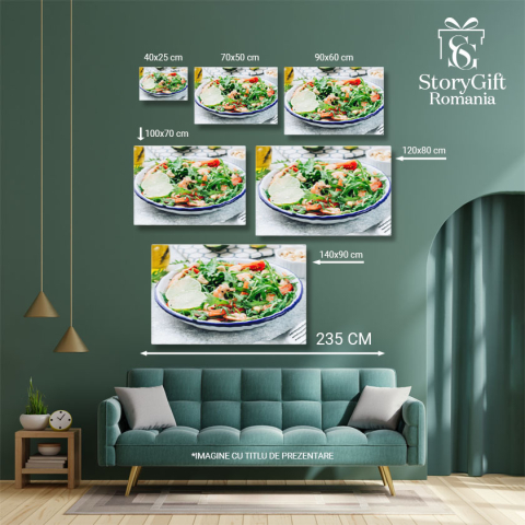 Tablou Canvas Cu Diete Delicioase: Salata de Crevete si Avocado 40x25CM [4]