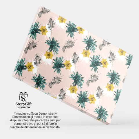 Tablou canvas cu frunze, arta abstracta, flori, tropical, multicolor 40x25CM [3]